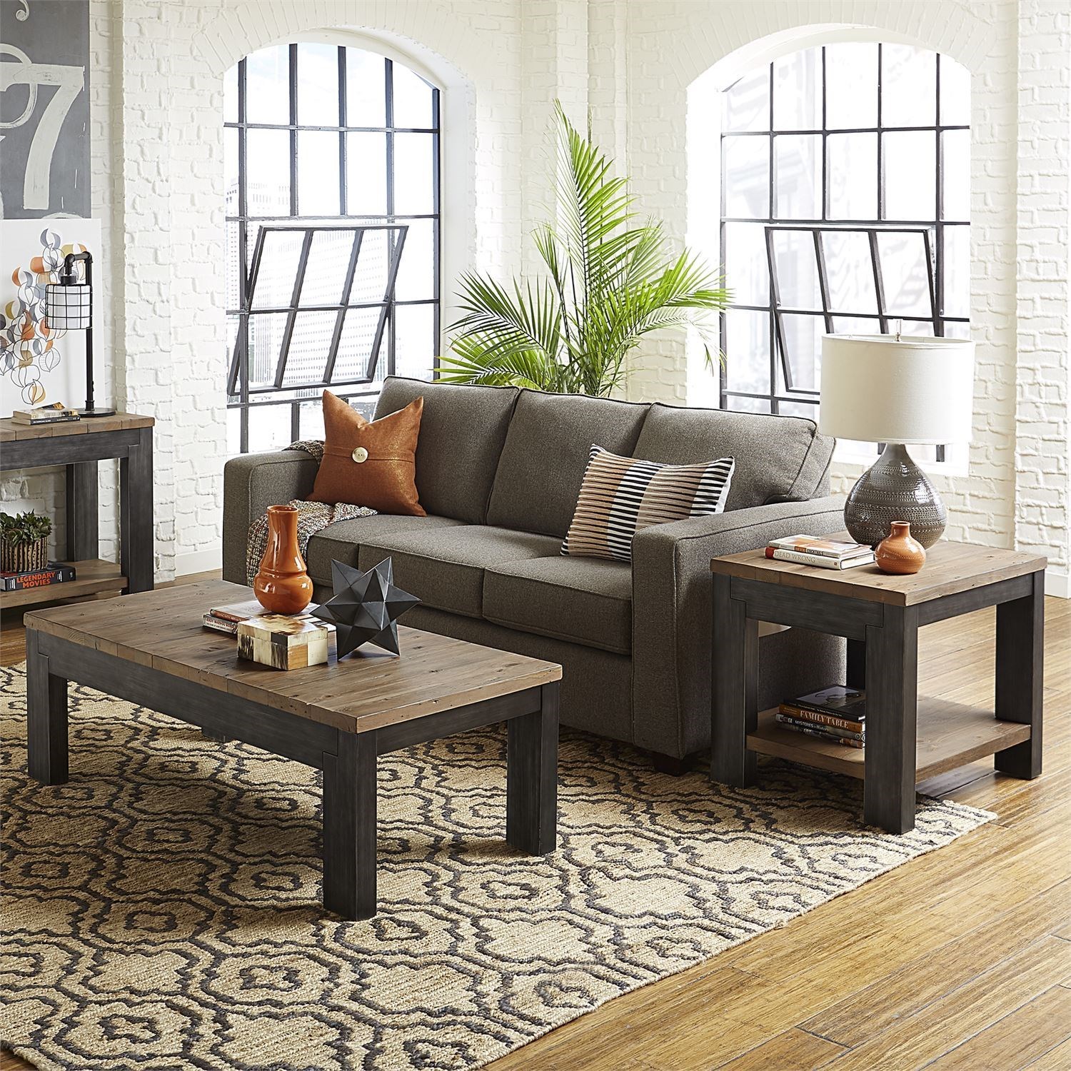 Rithland pedestal coffee table with storage sale